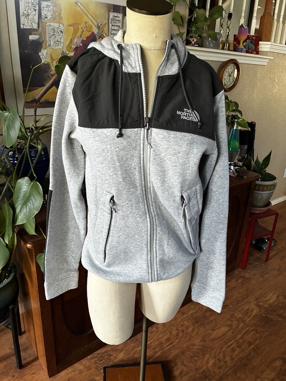 The North face Men's Tnf Tech Full-Zip Hoodie Sz Small Grey/black